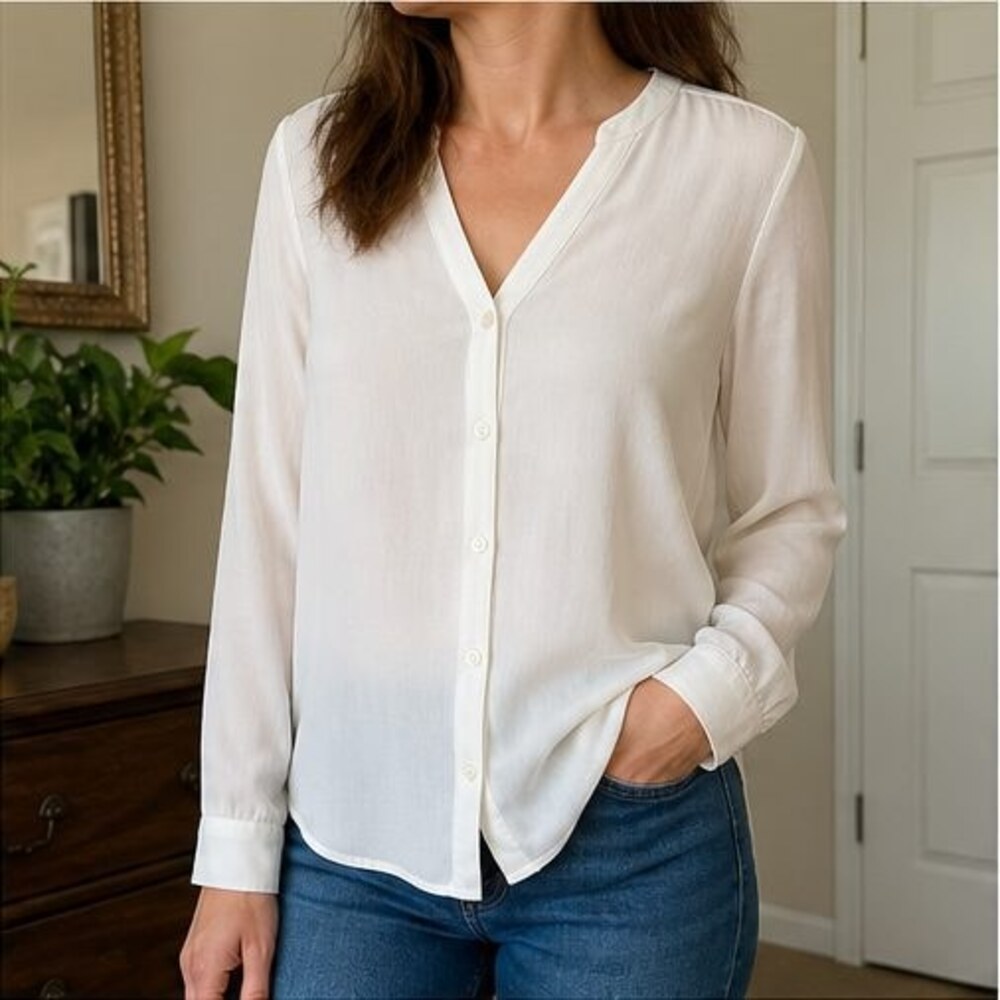 Ivory Ruffle Blouse - Picture 2 of 6